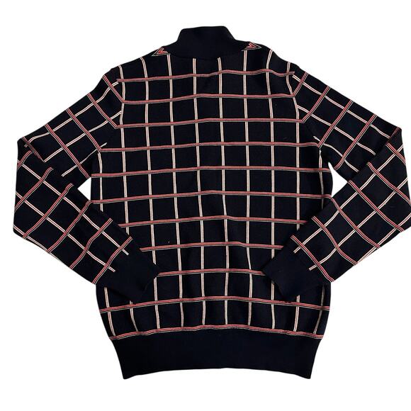 LOUIS VUITTON Jacquard Windowpane Check Cardigan Navy Wool - Picture 4 of 13